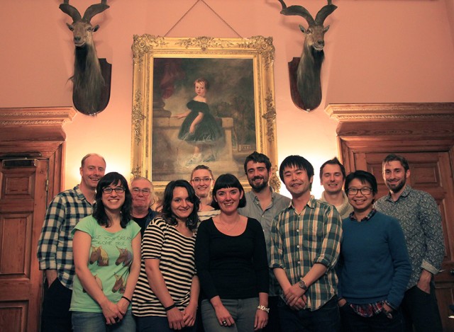 Lab group in a stately home.